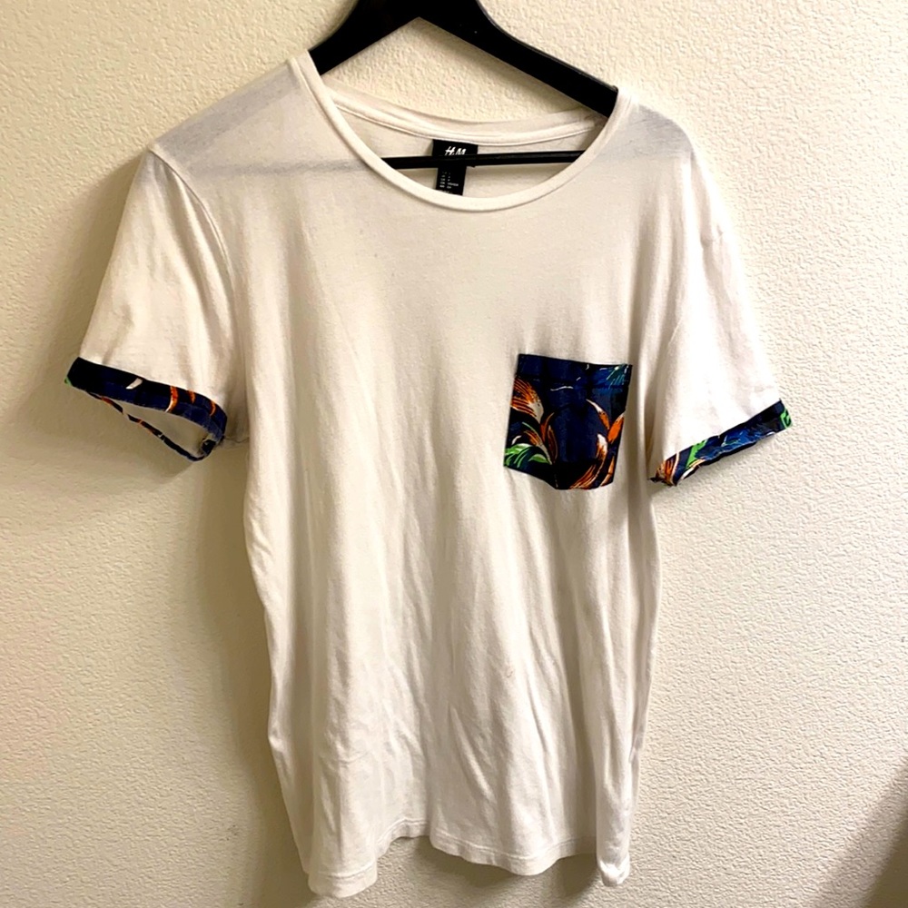 Worn plain White Tee.